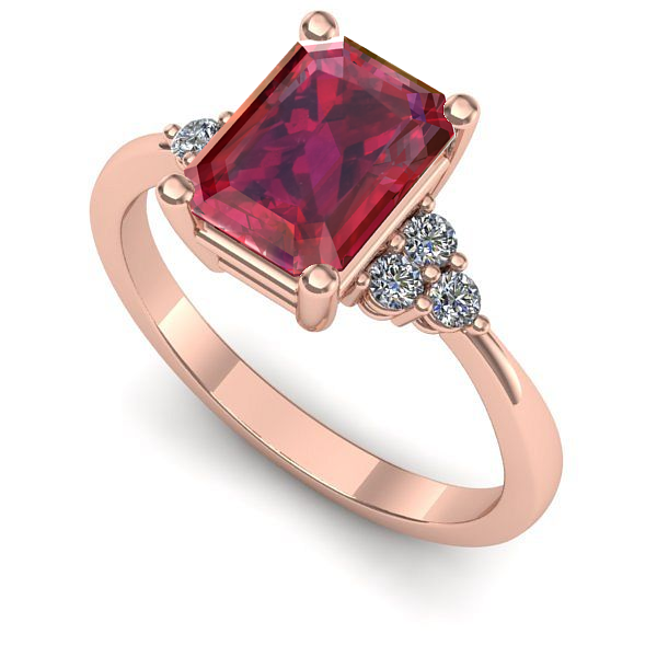 Inel logodna din aur roz cu rubin