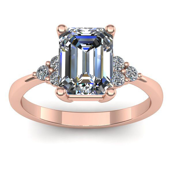 Inel logodna cu diamant de laborator dreptunghiular