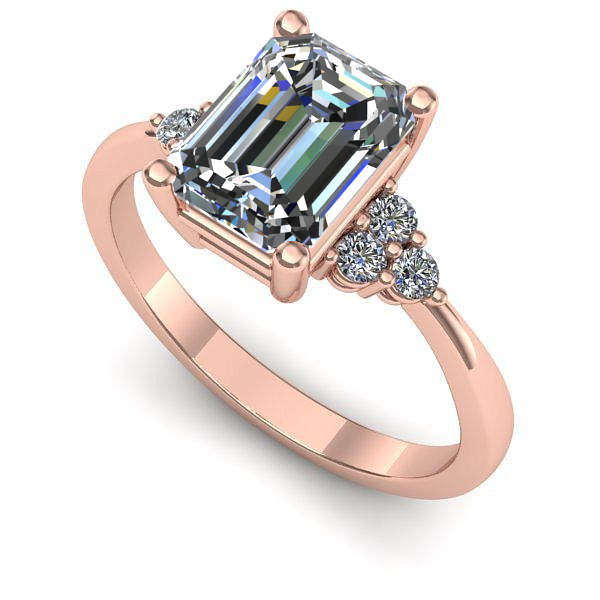 Inel logodna din aur roz cu diamant de laborator