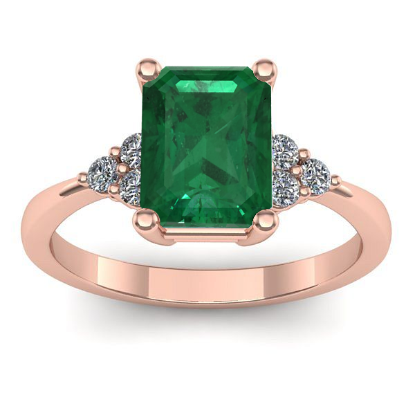 Inel cu smarald dreptunghiular