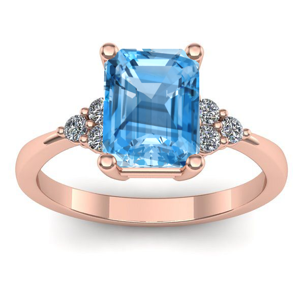 Inel cu topaz blue dreptunghiular