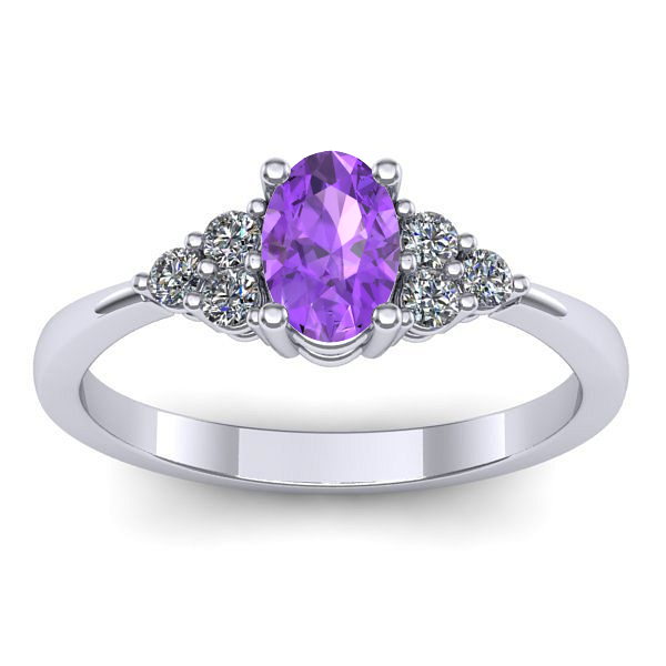 Inel logodna cu ametist oval