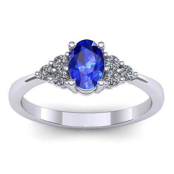 Inel logodna cu safir oval