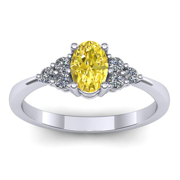 Inel de logodna cu safir galben oval