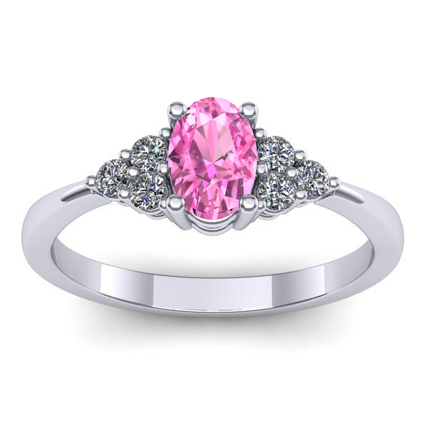 Inel cu safir roz oval
