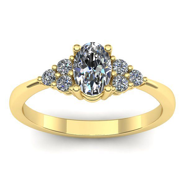 Inel logodna cu diamant natural oval