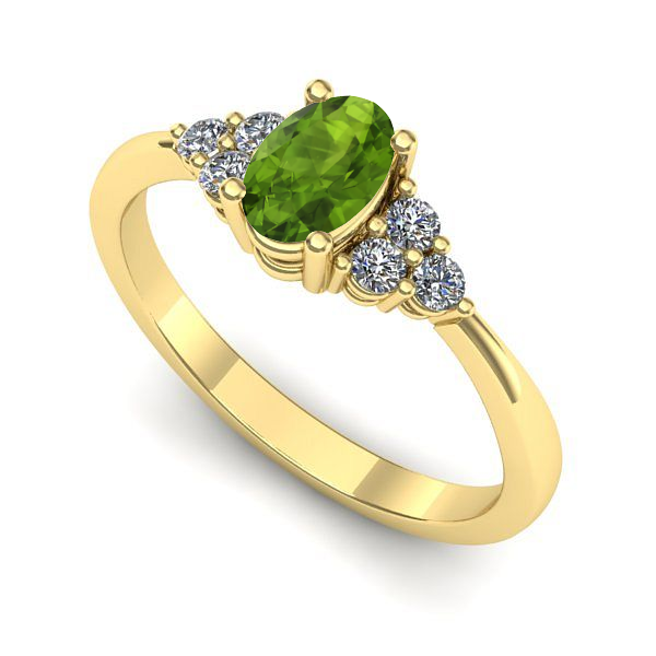 Inel din aur galben cu peridot