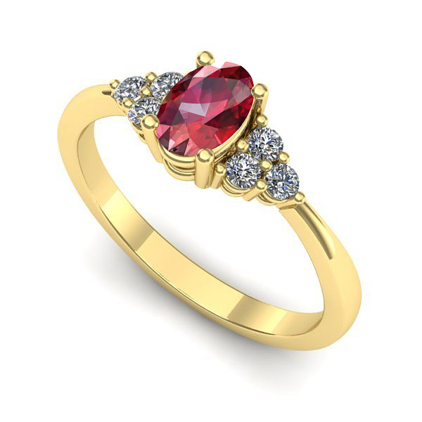 Inel din aur galben cu rubin