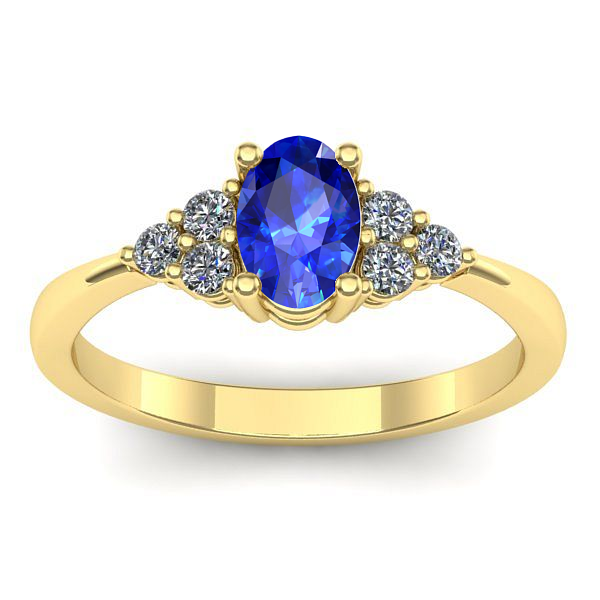 Inel logodna cu safir oval