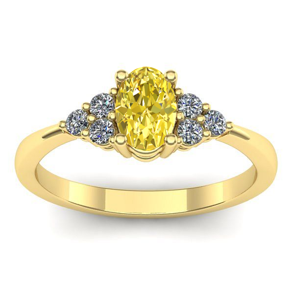 Inel de logodna cu safir galben oval