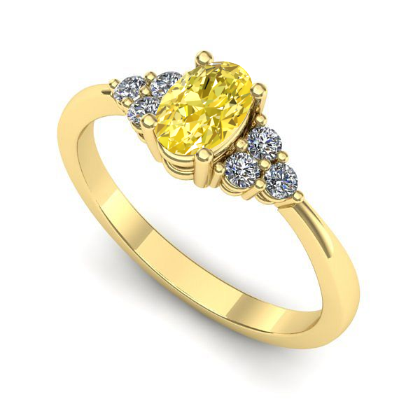 Inel logodna din aur galben cu safir galben