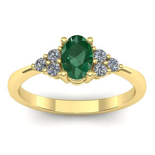Inel logodna cu smarald oval