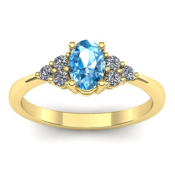 Inel de logodna cu topaz blue oval