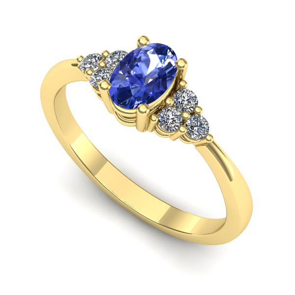 Inel din aur galben cu tanzanit