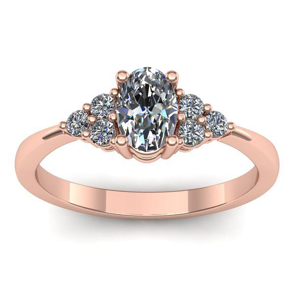 Inel logodna cu diamant natural oval