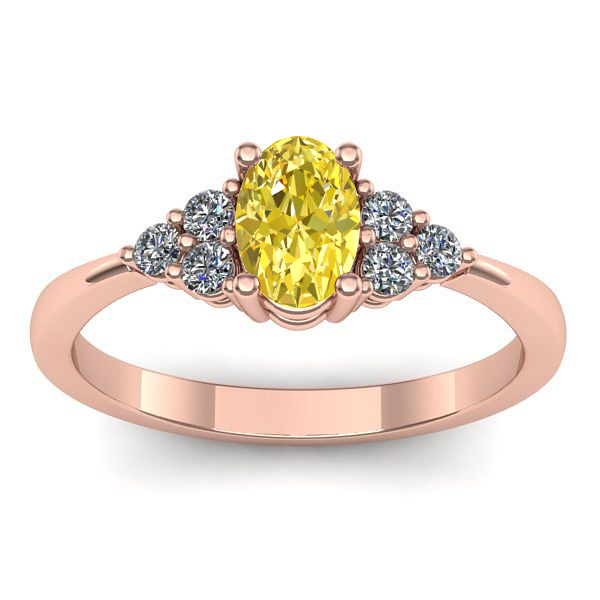 Inel de logodna cu safir galben oval