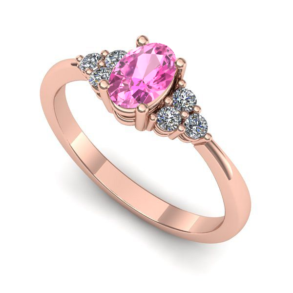 Inel din aur roz cu safir roz
