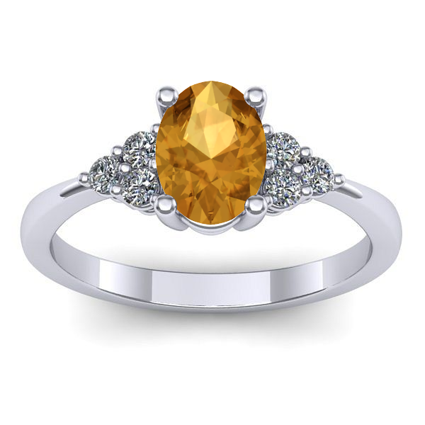 Inel logodna cu citrin oval