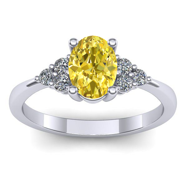 Inel de logodna cu safir galben oval