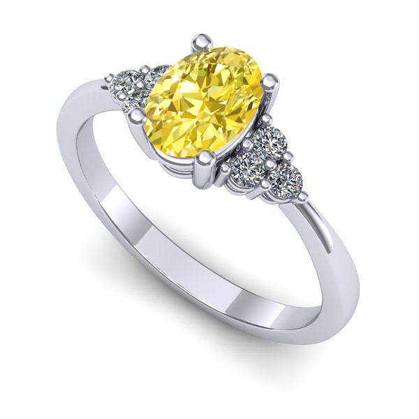 Inel din aur alb cu safir galben