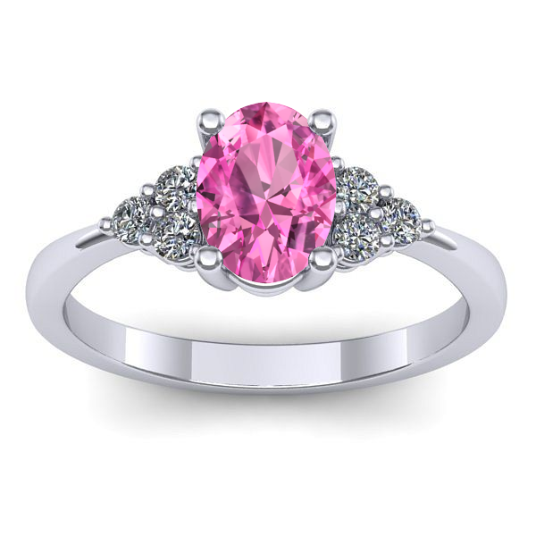 Inel cu safir roz oval