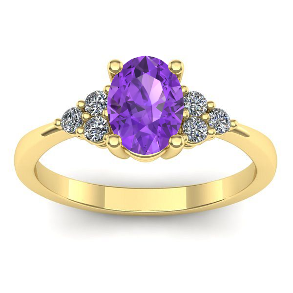 Inel logodna cu ametist oval