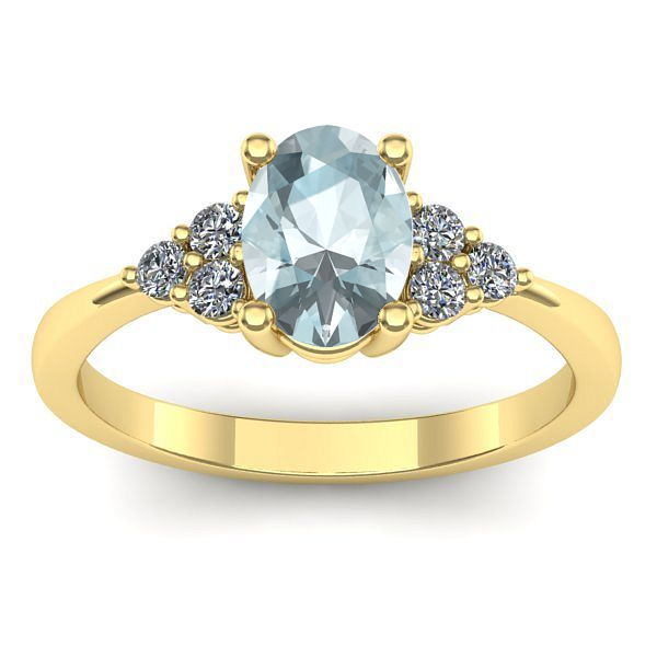 Inel de logodna cu aquamarin oval