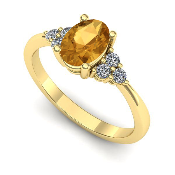 Inel de logodna din aur galben cu citrin