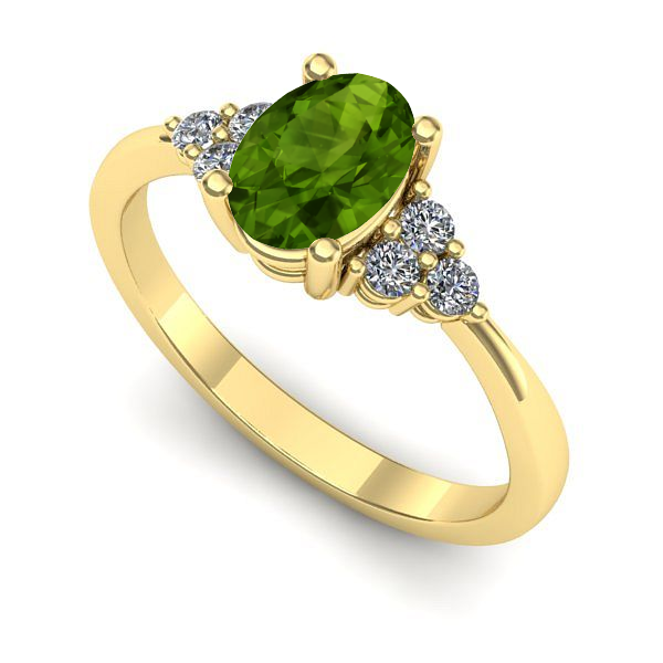 Inel din aur galben cu peridot