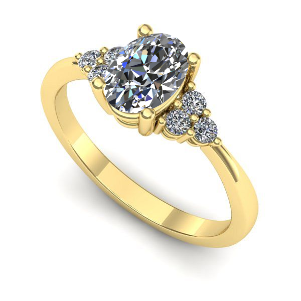 Inel din aur galben cu diamant de laborator