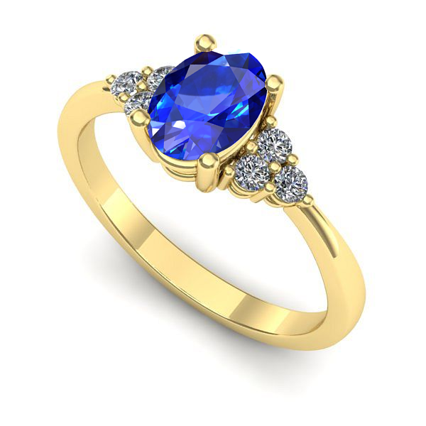 Inel din aur galben cu safir