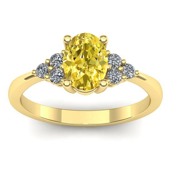 Inel de logodna cu safir galben oval