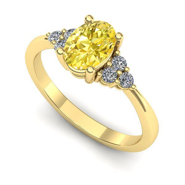 Inel de logodna din aur galben cu safir galben