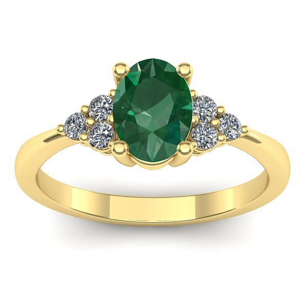 Inel logodna cu smarald oval