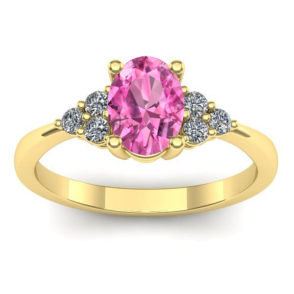 Inel de logodna cu safir roz oval