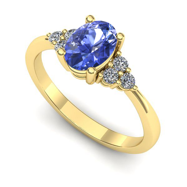 Inel din aur galben cu tanzanit