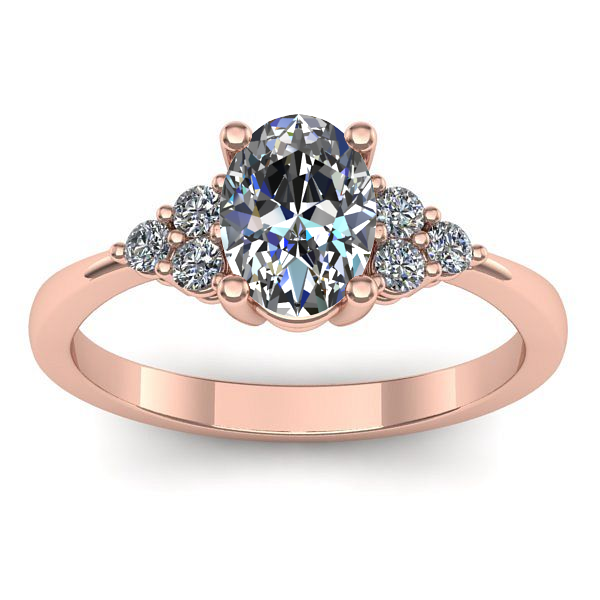 Inel logodna cu diamant natural oval