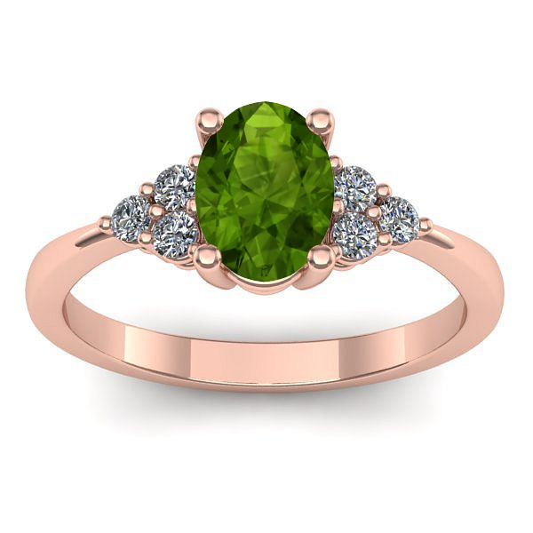 Inel logodna cu peridot oval