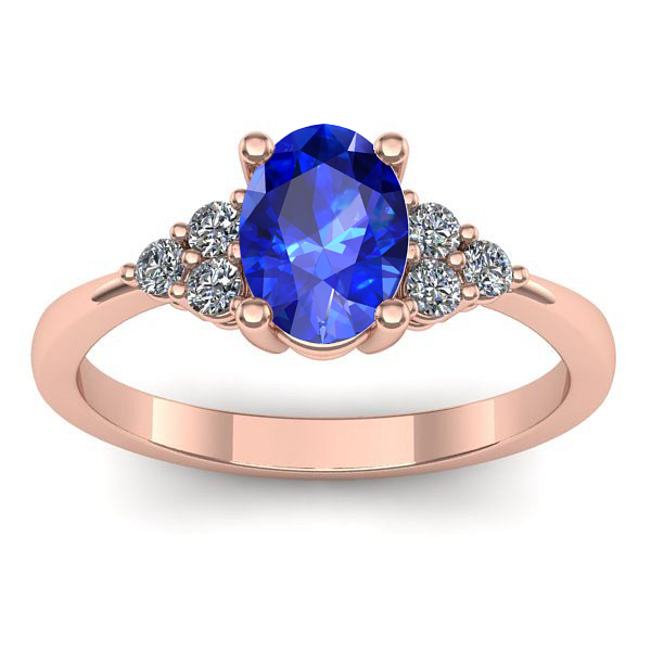 Inel de logodna cu safir oval