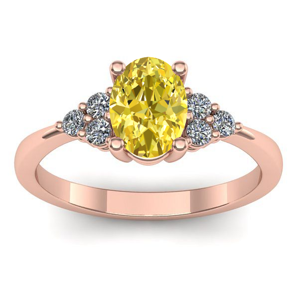 Inel cu safir galben oval