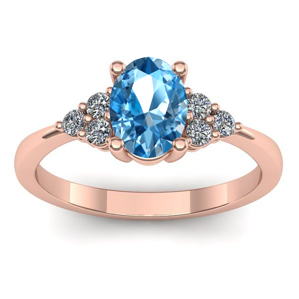 Inel de logodna cu topaz blue oval
