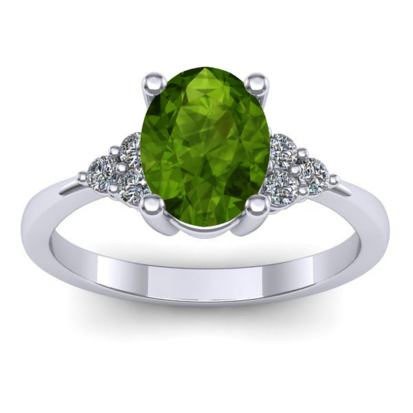 Inel logodna cu peridot oval