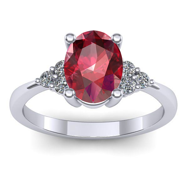 Inel logodna cu rubin oval