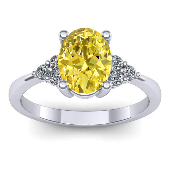 Inel de logodna cu safir galben oval