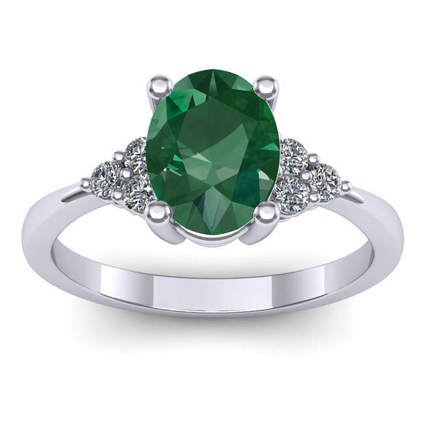 Inel de logodna cu smarald oval