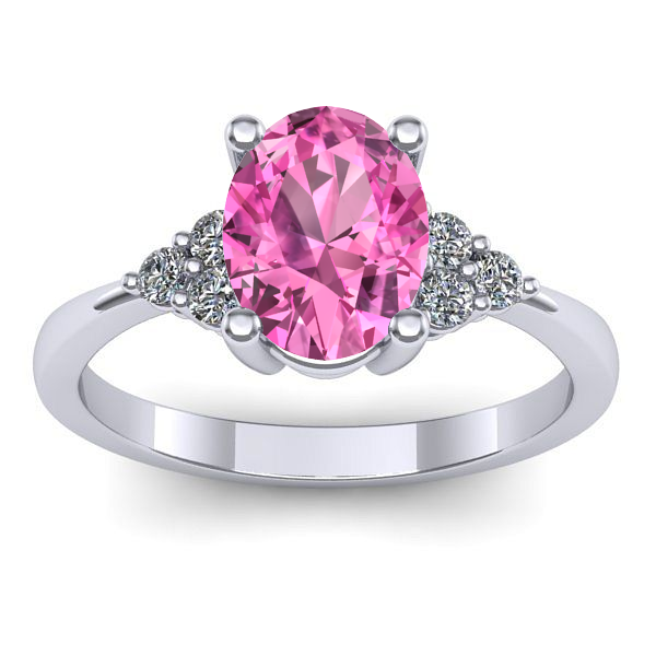 Inel cu safir roz oval