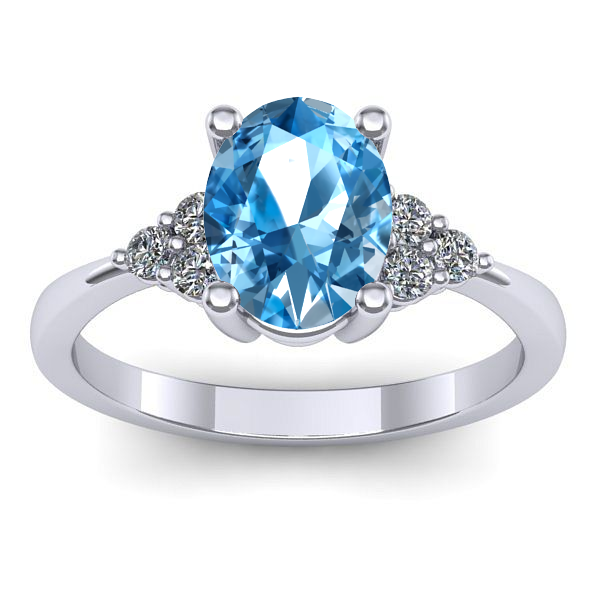 Inel logodna cu topaz blue oval