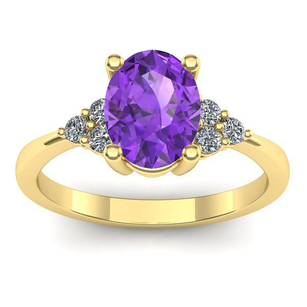 Inel de logodna cu ametist oval