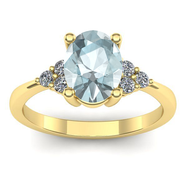 Inel cu aquamarin oval