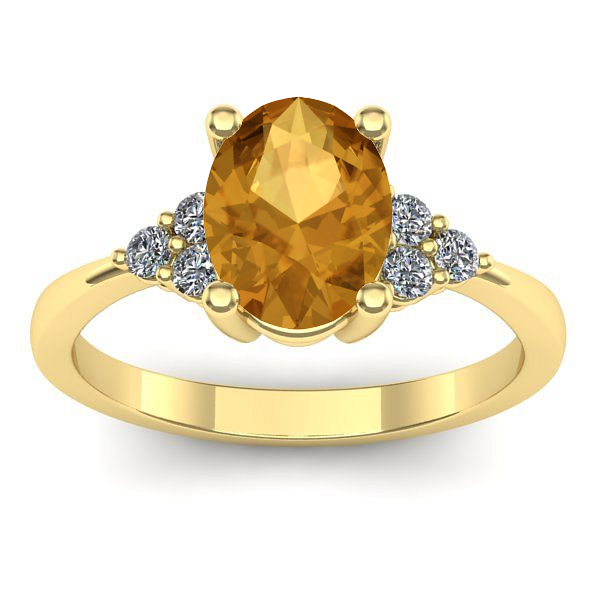 Inel de logodna cu citrin oval